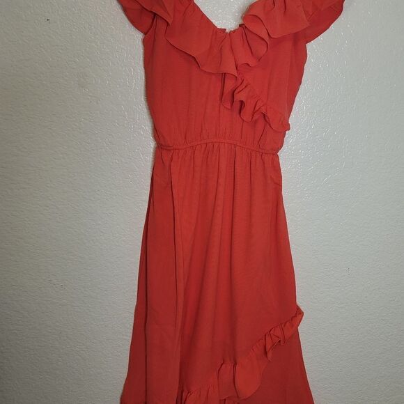 𝅺love..ady-ruffled Cold Shoulder Midi Dress -Size-S - Picture 8 of 8